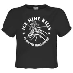 Amplified Womens/Ladies Dreams Ice Nine Kills Crop T-Shirt - XS, Charcoal