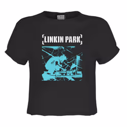 Amplified Womens/Ladies Meteora Xray Linkin Park Crop Top - L, Charcoal