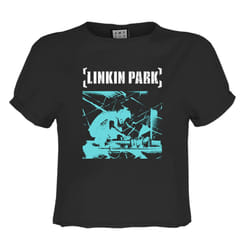 Amplified Womens/Ladies Meteora Xray Linkin Park Crop Top - L, Charcoal