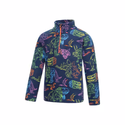 Mountain Warehouse Childrens/Kids Pursuit Dinosaur Half Zip Fleece Top - 3-4 Years, Navy