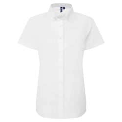 Premier Womens/Ladies Supreme Oxford Short-Sleeved Formal Shirt - L, White