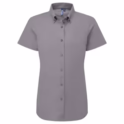 Premier Womens/Ladies Supreme Oxford Short-Sleeved Formal Shirt - XL, Steel