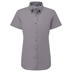 Premier Womens/Ladies Supreme Oxford Short-Sleeved Formal Shirt - XS, Steel