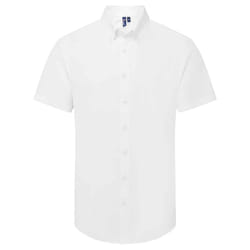 Premier Mens Supreme Oxford Short-Sleeved Formal Shirt - 3XL, White