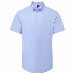 Premier Mens Supreme Oxford Short-Sleeved Formal Shirt - 4XL, Oxford Blue