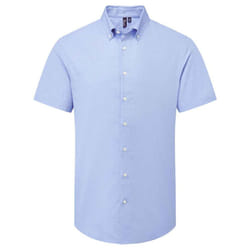 Premier Mens Supreme Oxford Short-Sleeved Formal Shirt - 4XL, Oxford Blue