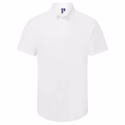 Premier Mens Supreme Oxford Short-Sleeved Formal Shirt - M, White