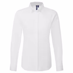 Premier Womens/Ladies Supreme Oxford Long-Sleeved Formal Shirt - XXL, White