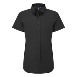 Premier Womens/Ladies Supreme Oxford Short-Sleeved Formal Shirt - 4XL, Black