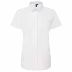 Premier Womens/Ladies Supreme Oxford Short-Sleeved Formal Shirt - L, White