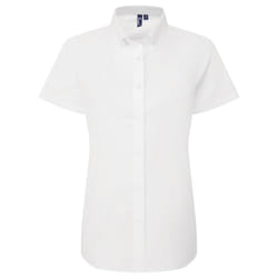 Premier Womens/Ladies Supreme Oxford Short-Sleeved Formal Shirt - XS, White