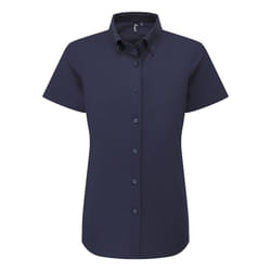 Premier Womens/Ladies Supreme Oxford Short-Sleeved Formal Shirt - XXS, Navy
