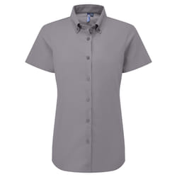 Premier Womens/Ladies Supreme Oxford Short-Sleeved Formal Shirt - XXS, Steel Grey