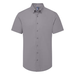 Premier Mens Supreme Oxford Short-Sleeved Formal Shirt - S, Steel Grey