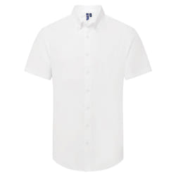 Premier Mens Supreme Oxford Short-Sleeved Formal Shirt - S, White