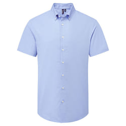 Premier Mens Supreme Oxford Short-Sleeved Formal Shirt - XL, Oxford Blue