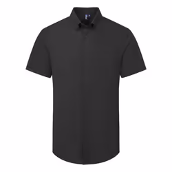 Premier Mens Supreme Oxford Short-Sleeved Formal Shirt - XS, Black