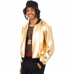 Smiffys Unisex Adult Metallic Costume Jacket - S, Gold
