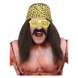 Smiffys 90s Wrestling Star Costume Accessory Set - One Size, Brown