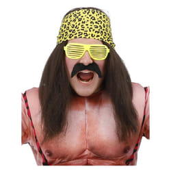 Smiffys 90s Wrestling Star Costume Accessory Set - One Size, Brown