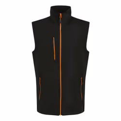 Regatta Professional Mens Softshell 2 Layer Body Warmer - XL, Black/Orange Pop