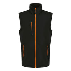 Regatta Professional Mens Softshell 2 Layer Body Warmer - XL, Black/Orange Pop