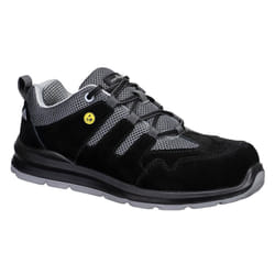 Portwest Unisex Adult S1 ESD SR FO Cow Suede Composite Toecap Safety Trainers - 6 UK, Black/Grey