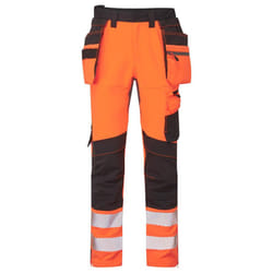 Portwest Mens DX4 Detachable Holster Pocket Work Trousers - 34R, Orange/Black