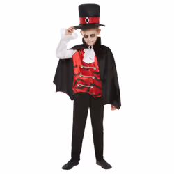 Smiffys Childrens/Kids Vampire Costume Set - 10-12 Years, Black/Red/White