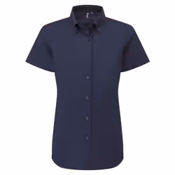 Premier Womens/Ladies Supreme Oxford Short-Sleeved Formal Shirt - S, Navy