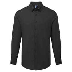 Premier Mens Supreme Oxford Long-Sleeved Formal Shirt - XS, Black