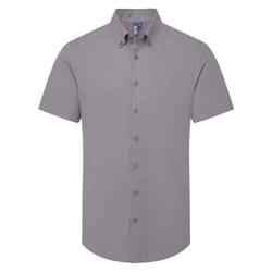 Premier Mens Supreme Oxford Short-Sleeved Formal Shirt - 5XL, Steel
