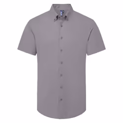 Premier Mens Supreme Oxford Short-Sleeved Formal Shirt - 4XL, Steel