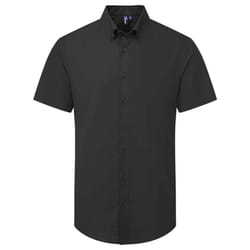 Premier Mens Supreme Oxford Short-Sleeved Formal Shirt - S, Black
