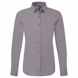 Premier Womens/Ladies Supreme Oxford Long-Sleeved Formal Shirt - XS, Steel