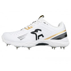 Kookaburra Unisex Adult KC 3.0 Spiked Cricket Shoes - 5 UK, White/Gold/Black