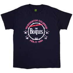 The Beatles Unisex Adult Washington '64 Drum T-Shirt - S, Navy Blue