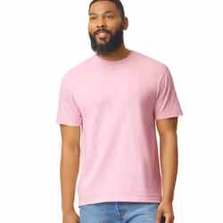 Gildan Mens SoftStyle Ringspun T-Shirt - M, Light Pink