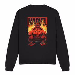 Marvel Unisex Adult Red Hulk Fire Sweatshirt - L, Black