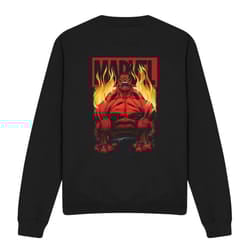 Marvel Unisex Adult Red Hulk Fire Sweatshirt - L, Black
