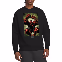 Marvel Unisex Adult Red Hulk Attack Sweatshirt - M, Black