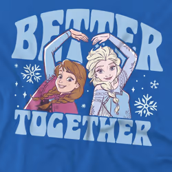 Frozen Childrens/Kids Better Together Anna And Elsa T-Shirt - 12-13 Years, Royal Blue