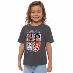 Disney Princess Childrens/Kids Main Character Energy T-Shirt - 7-8 Years, Charcoal