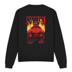 Marvel Unisex Adult Red Hulk Fire Sweatshirt - XXL, Black