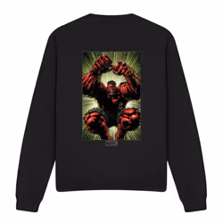 Marvel Unisex Adult Red Hulk Attack Sweatshirt - L, Black