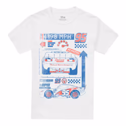 Cars Mens 198 MPH Lightning McQueen T-Shirt - XL, White