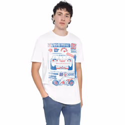 Cars Mens 198 MPH Lightning McQueen T-Shirt - XL, White