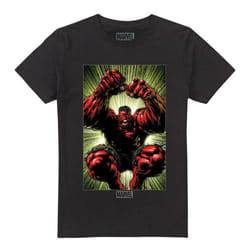 Marvel Mens Red Hulk Attack T-Shirt - L, Black