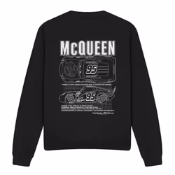 Cars Unisex Adult Lightning McQueen Outline Sweatshirt - L, Black