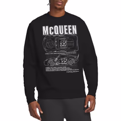 Cars Unisex Adult Lightning McQueen Outline Sweatshirt - L, Black
